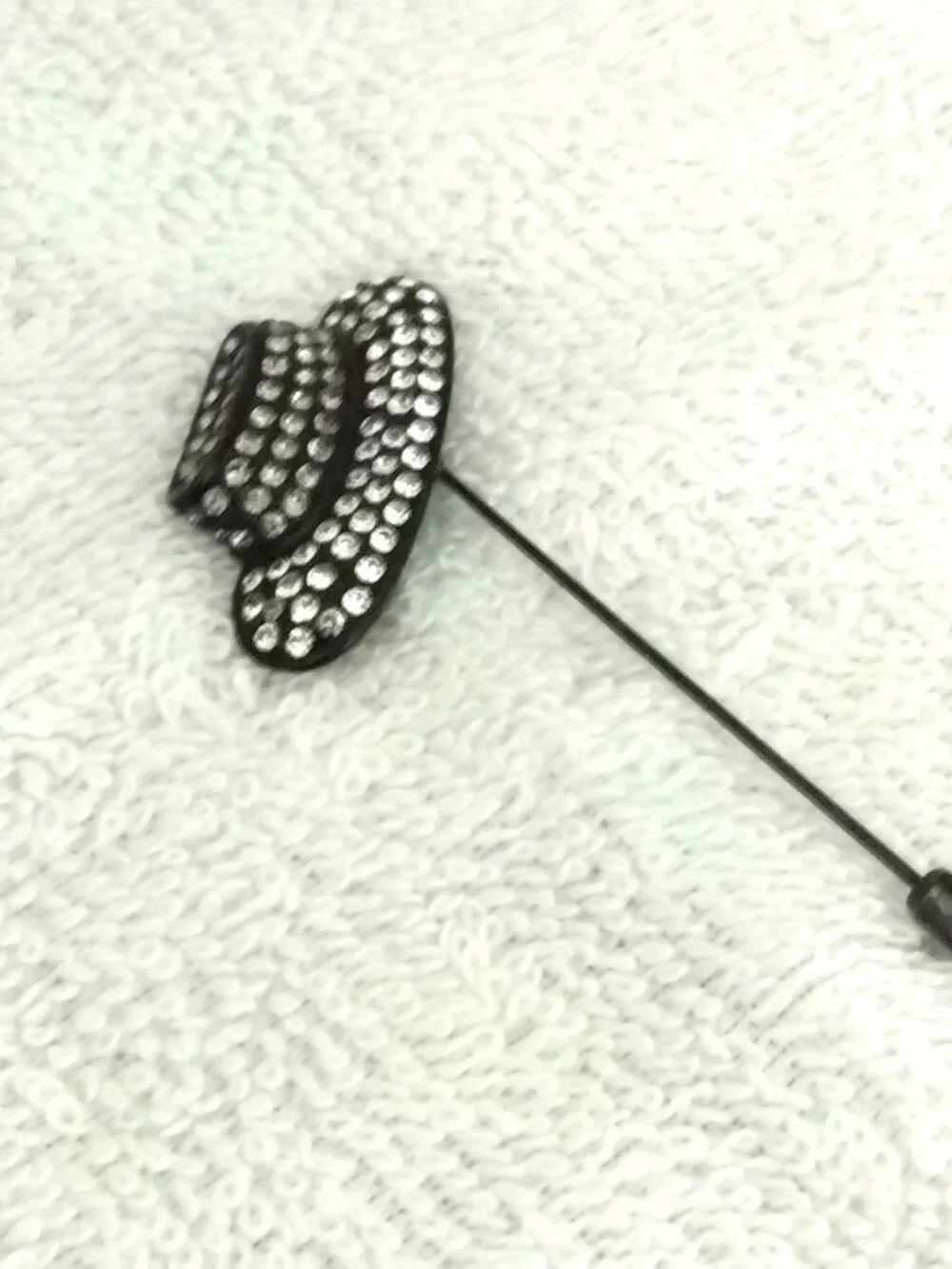 Black Hat Pin with Clear Stones – 3